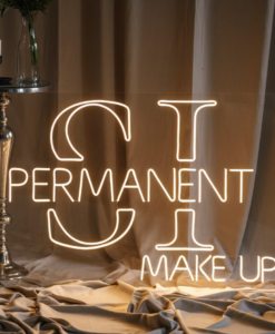 Warm white LED neon logo sign for a permanent make-up studio
