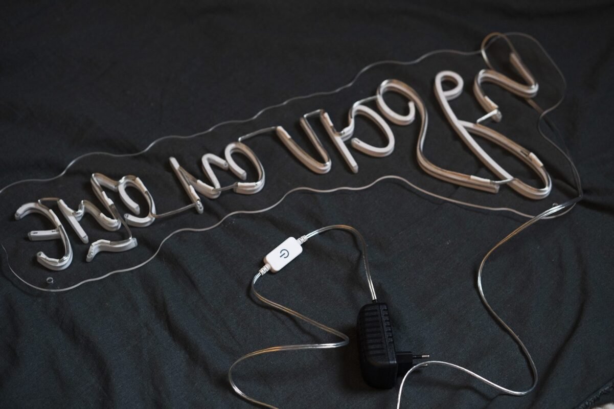 LED neon sign with dimmer and power supply