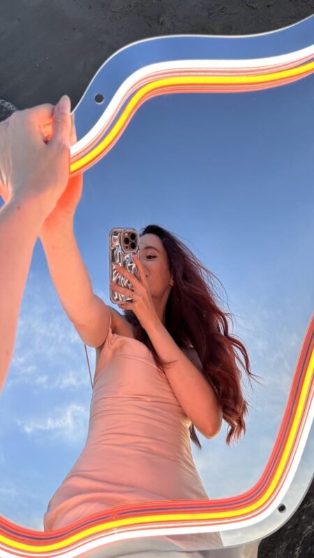 Mirror with LED neon outline